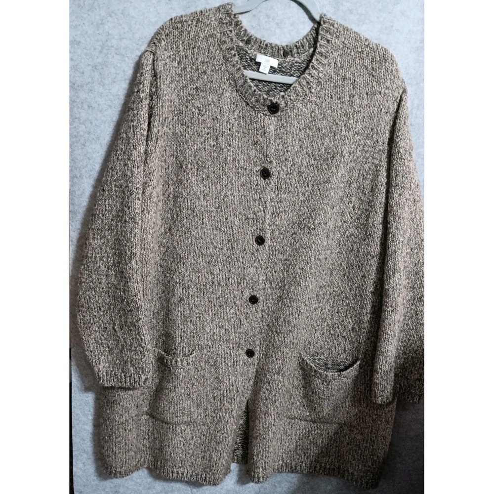 J Jill Long Button Cardigan Sweater Coat 3X Soft Thick Oversized Comfy Pockets